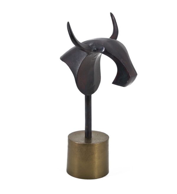 Escultura toro antique bronce oscuro