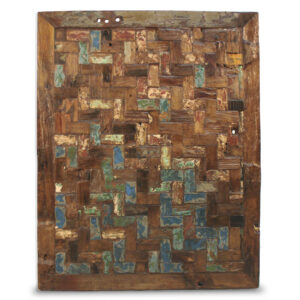 Panel trozos madera multicolor