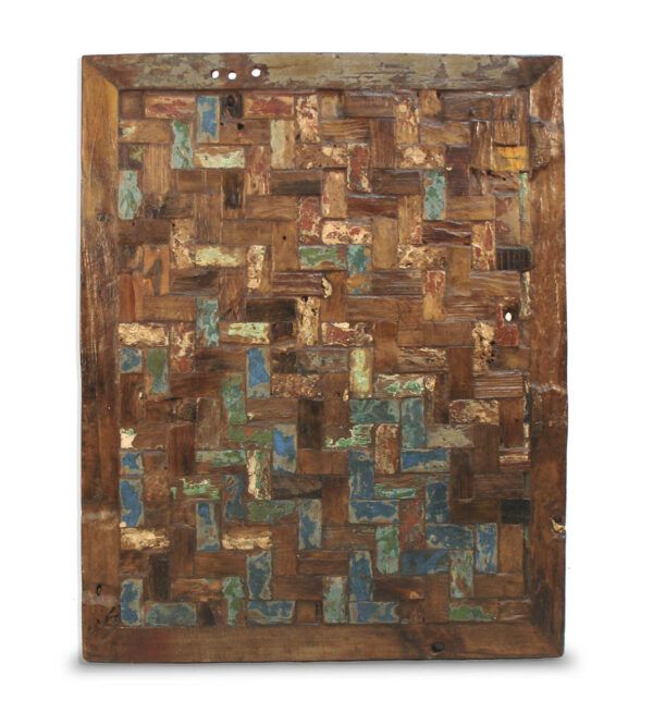 Panel trozos madera multicolor