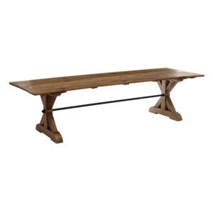 Mesa comedor marrón madera / metal 300 x 100 x 77 cm