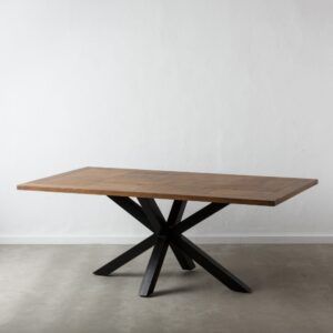 Mesa comedor natural-negro madera 200 x 100 x 78
