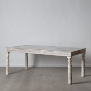 Mesa comedor blanco rozado 200 x 100 x 76 cm