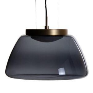 Lámpara techo negro-oro metal-cristal 40 x 40 x 25 cm