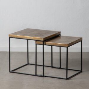 S/2 mesa auxiliar negro-cobre 50 x 50 x 50 cm