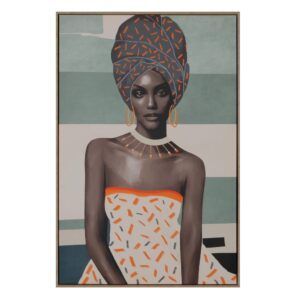 Cuadro impresión africana lienzo 80 x 4 x 120 cm