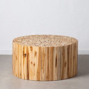 Mesa centro natural madera de teca 90 x 90 x 45 cm