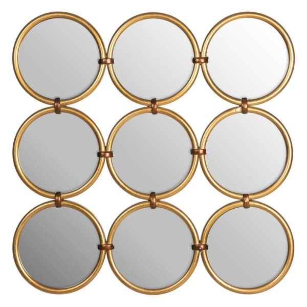 Espejo múltiple oro metal decoración 71