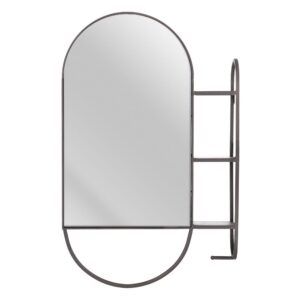 Espejo estante negro metal decoración 51 x 14 x 80 cm