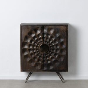 Armario marrón madera / metal salón 89 x 40 x 110 cm
