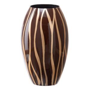Jarrón zebra marrón-oro cerámica 21