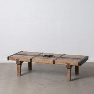 Mesa centro natural-negro madera-hierro 150 x 70 x 38 cm