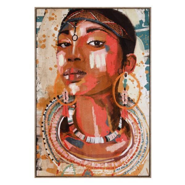 Cuadro pintura africana lienzo 83 x 123 cm