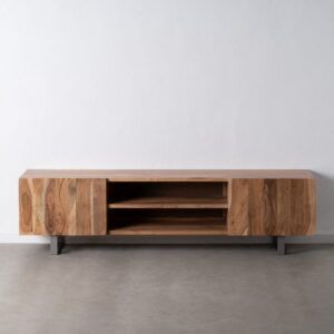 Mueble tv natural madera-hierro salón 204 x 45