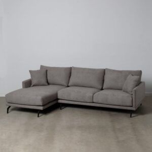 Sofá chaise longue gris tejido-metal 284 x 173 x 100 cm