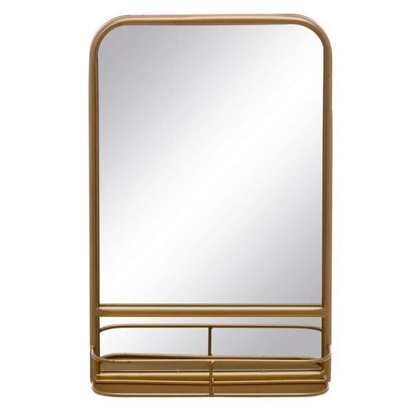 Espejo estante oro metal decoración 31 x 9