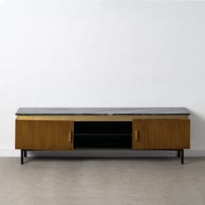 Mueble tv marrón-negro mármol/madera 170 x 40 x 51