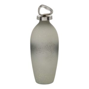 Botella decorativa gris-plata 12 x 12 x 36 cm