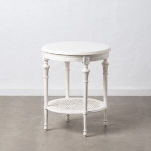 Mesa blanco rozado dm-madera salón 60 x 60 x 73 cm