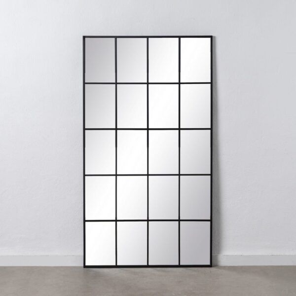 Espejo ventana negro metal-cristal 80 x 2