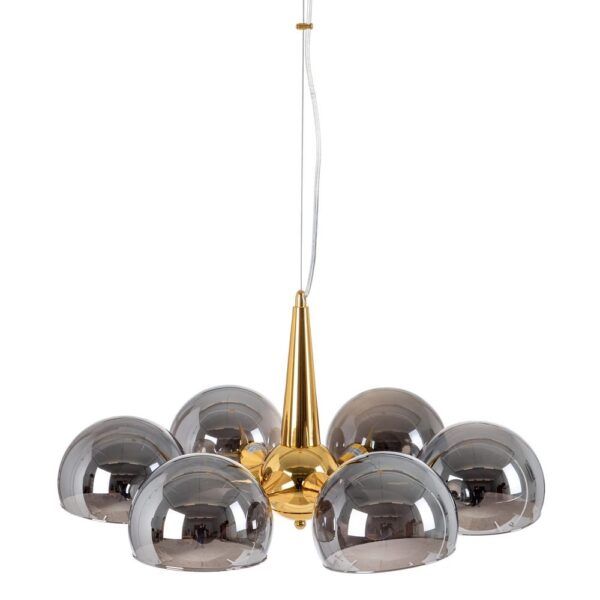 Lámpara techo dorado-gris metal-cristal 60 x 60 x 67 cm