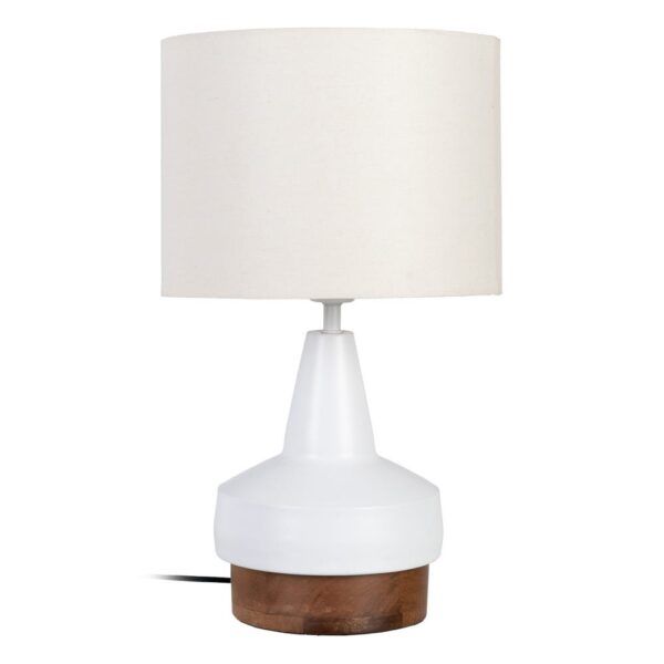 Lámpara mesa blanco-natural 30 x 30 x 52 cm
