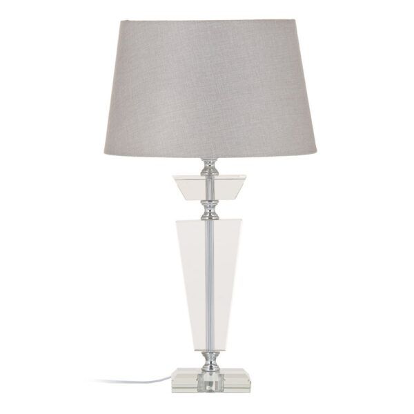 Lámpara mesa gris cristal decoración 32 x 32 x 56 cm