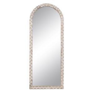 Espejo pared blanco rozado madera 61 x 2 x 152 cm