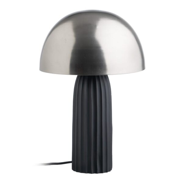Lámpara mesa negro-plata metal 24 x 24 x 37 cm