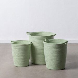 S/3 cestos verde claro cuerda de papel 48 x 48 x 42 cm