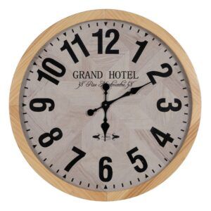 Reloj natural-blanco madera / cristal 76 x 76 x 6 cm