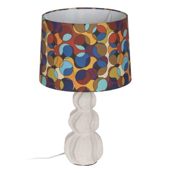 Lámpara mesa blanco-multicolor cerámica 36