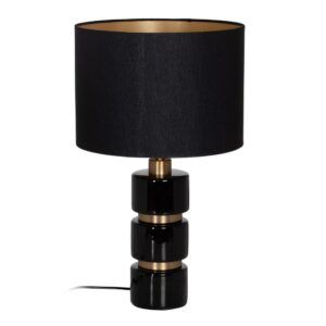 Lámpara mesa negro-oro cerámica 35