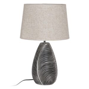 Lámpara mesa negro-blanco poliresina 38 x 38 x 60 cm