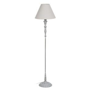 Lámpara suelo blanco rozado metal-tejido 38 x 38 x 155 cm